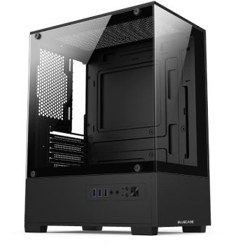 GABINETE GAMER HIT BG-054 PRETO BLUECASE - S/ FONTE / VIDRO / USB 3.0 / MICRO-ATX / MINI-ITX 8330
