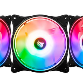 Kit Ventoinhas Pichau Dual Ring P1, ARGB, 3x120mm, Preta + Controladora, PG-DRP-BK01