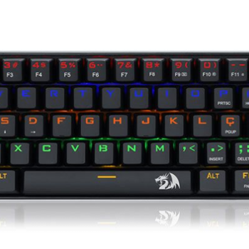 Teclado Mecanico Redragon Lakshmi, Rainbow, ABNT2, Layout 60%, Switch Marrom, K606R-PT-BROWN