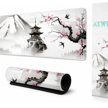 Mouse Pad  Japonês Cherry Blossom 70x30 Cm - Atwe Eletrônicos Branco Cerejeira