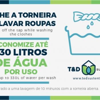 TD ADESIVOS - FECHE A TORNEIRA AO LAVAR ROUPAS