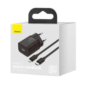 CARREGADOR IPHONE 5 ATE 14 5V 9V PD USB C 20W BASEUS TZCCSUP-B01 PRETO