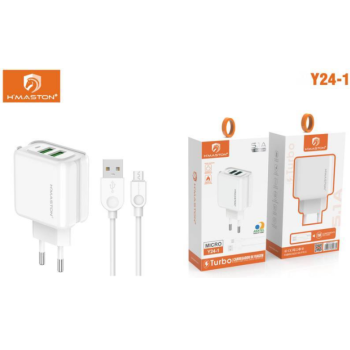 CARREGADOR V8 2USB 5.1A HMASTON Y24-1