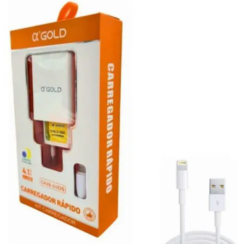 CARREGADOR IPHONE 5 ATE 14 2USB 4.1A AGOLD CA28-2