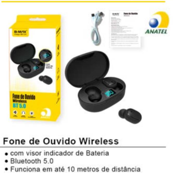 FONE DE OUVIDO IN EAR SEM FIO BLUETOOTH TWS BT 5.0 CARREGA USB C BMAX BM-224