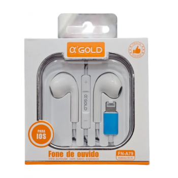 FONE DE OUVIDO COM FIO IN EAR IPHONE AGOLD FN A79