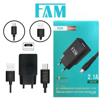 CARREGADOR V8 2.1A FAM FKT 1208
