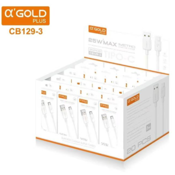 CABO DADOS TIPO C 25W AGOLD CB129-3