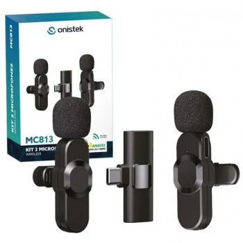 MICROFONE LAPELA SEM FIO TIPO C KIT 02 ONISTEK MC813