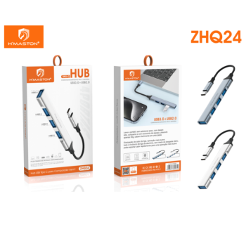 ADAPTADOR HUB USB C 3.0 EXTENSOR 4 PORTAS USB A HMASTON ZHQ24