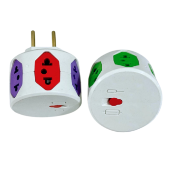 ADAPTADOR TOMADA T NEMJAMIN 6 LADOS REDONDO 5x10A + 1x20A COM FUSIVEL