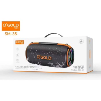 CAIXA DE SOM BLUETOOTH 120W LED AGOLD SM-35
