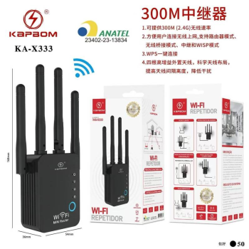 REPETIDOR WIFI 300M 2.4GHZ 4 ANTENAS KA-X333