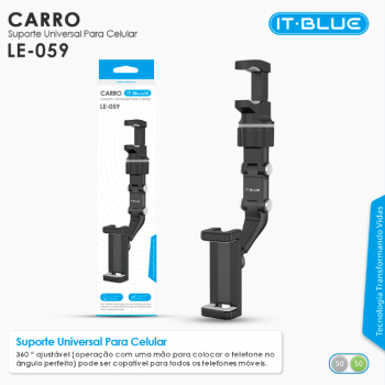 SUPORTE CELULAR VEICULAR P RETROVISOR IT BLUE LE-059