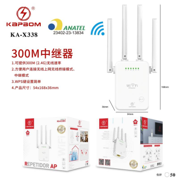 REPETIDOR WIFI 300M 2.4GHZ 4 ANTENAS KA-X338