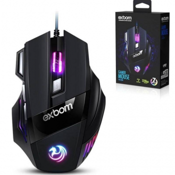 MOUSE COM FIO GAMER 3200DPI 7 BOTOES EXBOM MS-G260