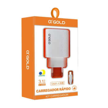 CARREGADOR V8 2USB 3.1A AGOLD CA21-1