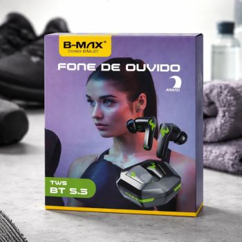FONE DE OUVIDO IN EAR SEM FIO BLUETOOTH TWS GAMER BT 5.3 CARREGA USB C BMAX BM-227