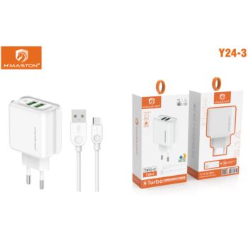 CARREGADOR TIPO C 2USB 5.1A HMASTON Y24-3