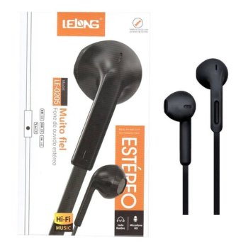 FONE DE OUVIDO COM FIO IN EAR C MIC LELONG LE 0205
