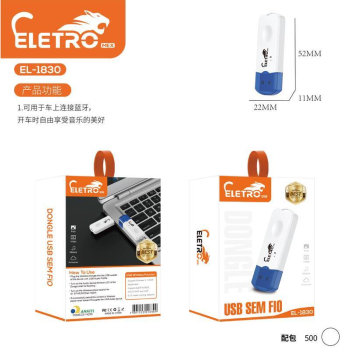 ADAPTADOR BLUETOOTH X USB PLAYER ELETROMEX EL-1830