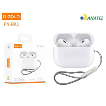 FONE DE OUVIDO IN EAR SEM FIO BLUETOOTH TWS BT 5.4 CARREGA USB C AGOLD FN-BX3
