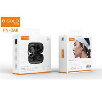 FONE DE OUVIDO COND OSSEA SEM FIO BLUETOOTH TWS BT 5.3 CARREGA USB C AGOLD FN-BA8