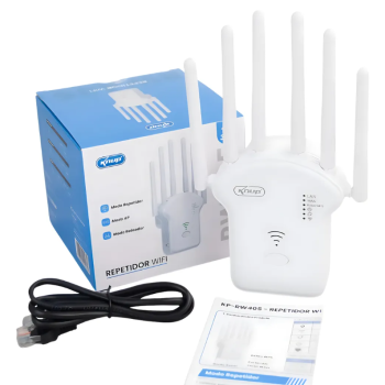 REPETIDOR WIFI 2.4 GHZ 300 MB 6 ANTENAS KNUP KP-RW405