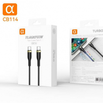 CABO DADOS PD TIPO C USB C 60W  REFORC REVEST AGOLD CB114