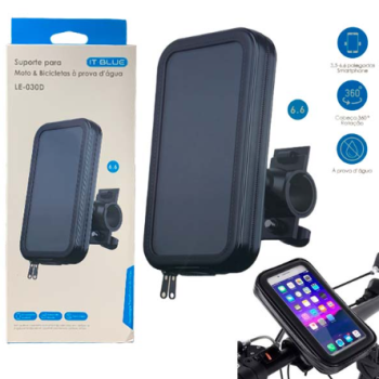 SUPORTE CELULAR BIKE MOTO COM ZIPER 6.6 IT BLUE LE-030D