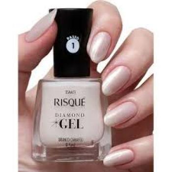 ESMALTE EM GEL RISQUE 9,5ML DIAMOND BRANCO CAMAFEU