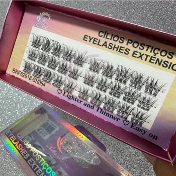 CILIOS TUFO BELLA ROSA (CX PEQUENA)  WISPY LASHES CLUSTER SH084-0.07D (MIX)
