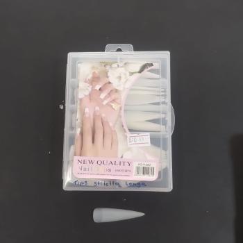 TIPS LONGA (NEW QUALITY) 100 UNID STILETO BASE RETA LEITOSA