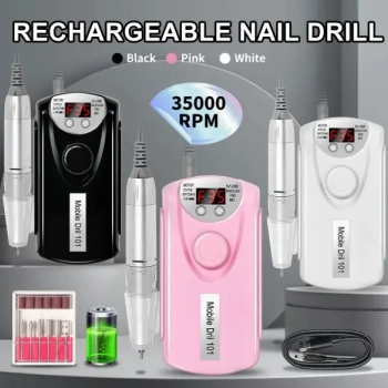 LIXA ELETRICA (PORTATIL) NAIL DRILL 35.000 RPM (RECARREGÁVEL) 101