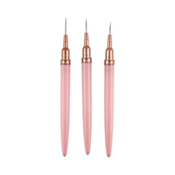 KIT PINCEL PONTA FINA ROSA DAFU (3 UNID)
