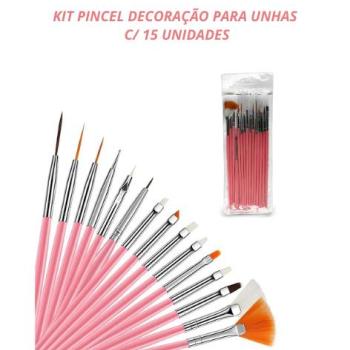 KIT PINCEL (DESENHO 15 UNID) CORES VARIADAS