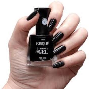 ESMALTE EM GEL RISQUE 9,5ML DIAMOND PRETO CAVIAR