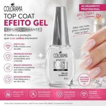 ESMALTE TOP COAT COLORAMA GEL 8ML BRILHO DIAMANTE