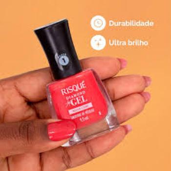 ESMALTE EM GEL RISQUE 9,5ML DIAMOND SMOOTHIE DE PÊSSEGO
