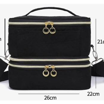 BOLSA MANICURE PRETA ESMALTES 2 ANDARES