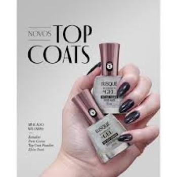 TOP COAT EM GEL RISQUE 9,5ML DIAMOND EFEITO PAETÊ