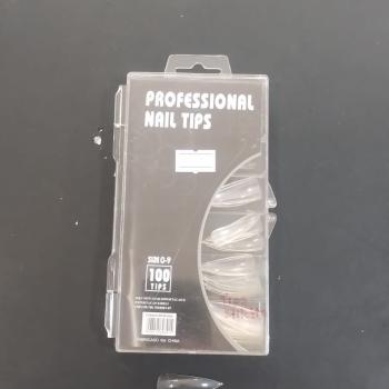 TIPS (PROFISSIONAL) 100 UNID STILETO BASE RETA TRANSPARENTE