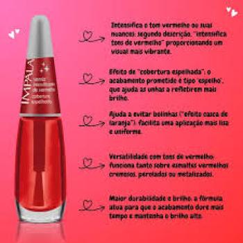 ESMALTE IMPALA CUIDADOS ESPECIAIS  VERNIZ VERMELHO
