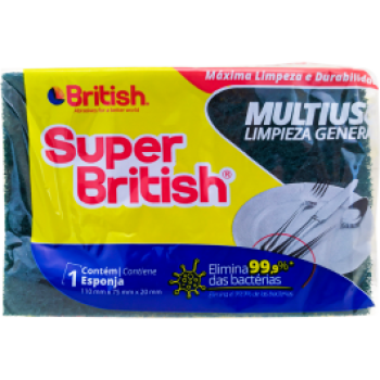 ESPONJA SUPER BRITISH MULTIUSO 75 X 110