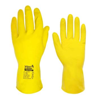 Luva De Latex Natural Amarela Multiuso - G