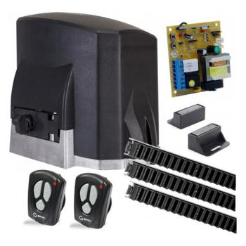 Kit Motor Portão Automático Deslizante Kdz Fit 1/4hp Garen + 02 cremalheiras