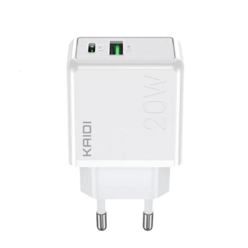 CARREGADOR USB TIPO C E USB KAIDI 3A 20W KD-670