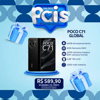 CELULAR XIAOMI POCO C71 / 3GB RAM / 64GB / T7250 UNISONIC / GLOBAL