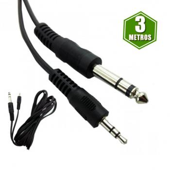 CABO DE AUDIO P2 MACHO STEREO X P10 MACHO 3M STEREO