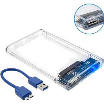 GAVETA EXTERNA HDD NOTEBOOK SATA USB 3.0 FY FY-448 TRANSPARENTE